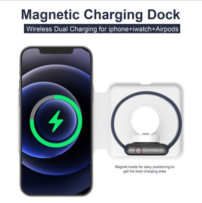 Super Slim Vouwbare 15W 2 in 1 Draadloze Magsafe-Duolader