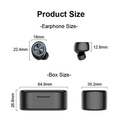 De Oortelefoons van de vingerafdrukaanraking TW80 55mAh Sweatproof Bluetooth