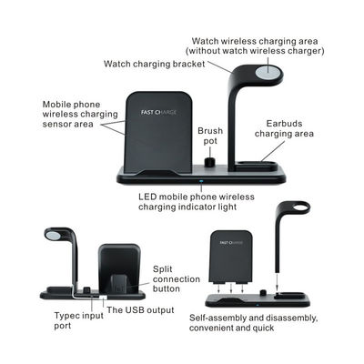 Snel Aanrekenend 3 in 1 Multifunctionele Draadloze Lader voor Smartphone