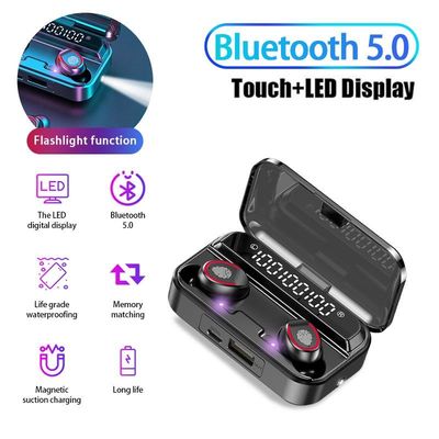 Stereogokken V5.1 Draadloos Draadloos Bluetooth Earbuds met Flitslicht