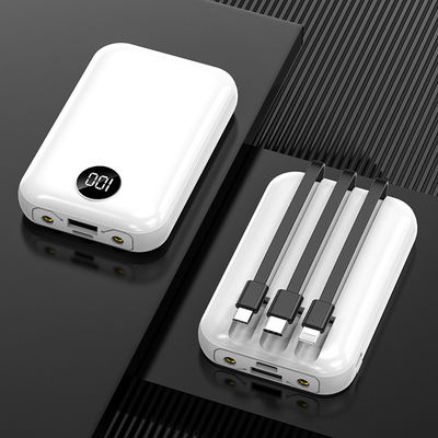 10000mAh draagbare Draadloze Laderslcd de Machtsbank van de Vertonings Ingebouwde Kabel